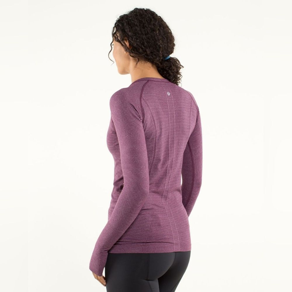 NWOT Lululemon Run Swiftly Tech Long Sleeve Heathered Plum Sz 6 RARE Shirt - Picture 2 of 7